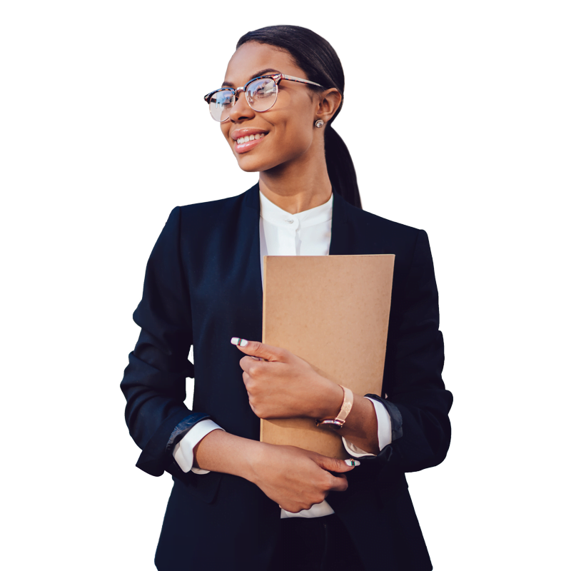 Young woman holding her leadership development succession plan, which will equip her with the right skills to take advantage of future opportunities within an organisation.