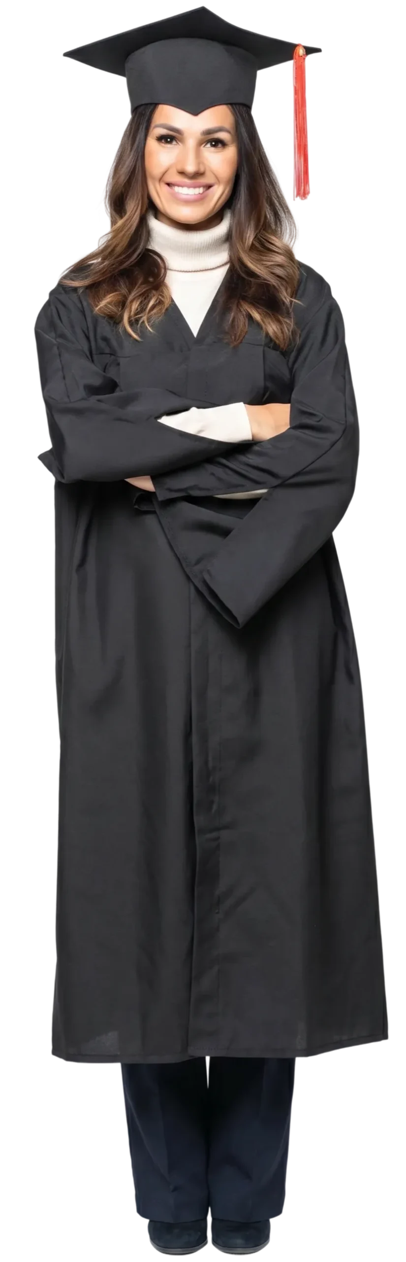 smiling female university graduate at graduation